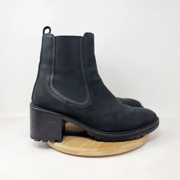 Thursday Knockout Boots Womens 10 Chelsea Black Nubuck Everyday Heel Shoes