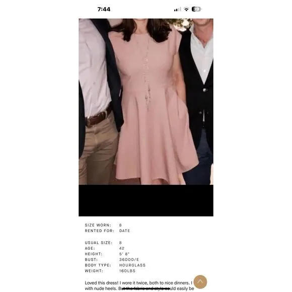 Tibi Anson Dress 8 Minimalist Pink Crepe Feminine Mod Chic Pockets Hourglass