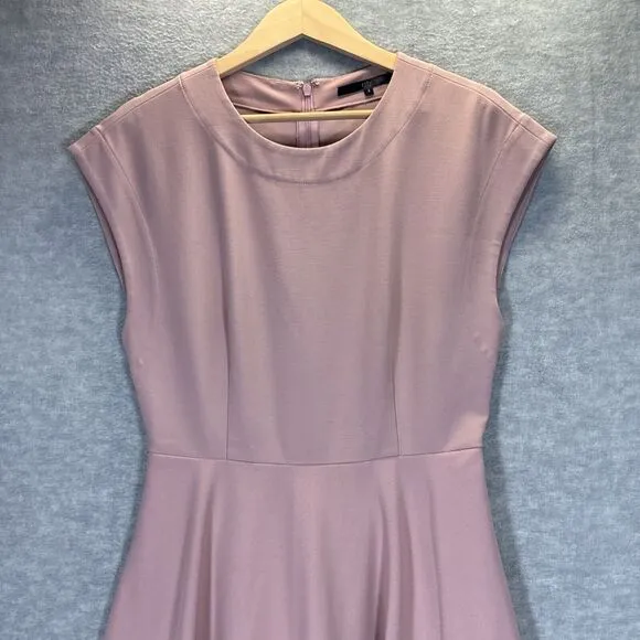 Tibi Anson Dress 8 Minimalist Pink Crepe Feminine Mod Chic Pockets Hourglass