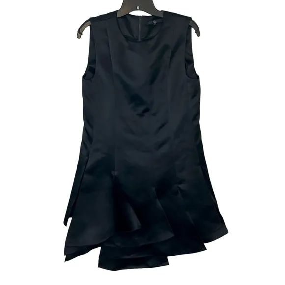 Tibi Luxury, $500 Retail, Layered, Scoop Neck, Sleeveless, Shift Dress, Black, 8