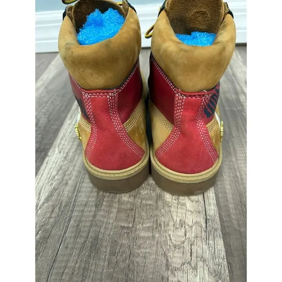 Timberland 6 inch Premium Boots Wheat Print Logo Youth WOMENS 6‎ 4.5 Youth