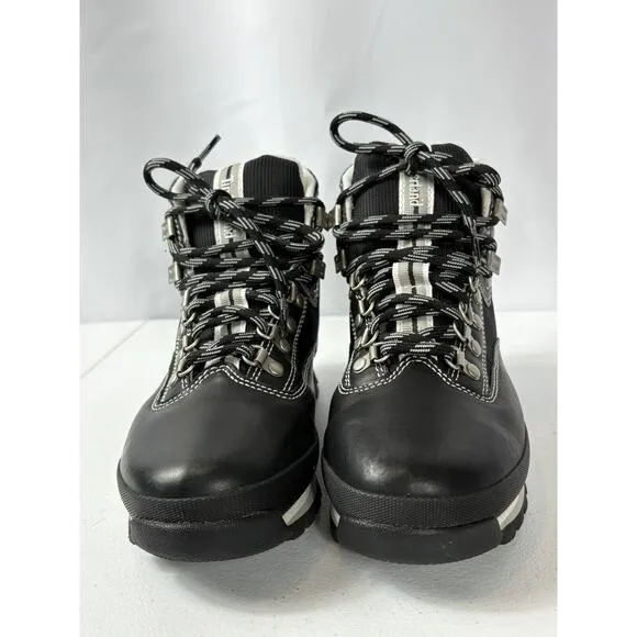 Timberland Boots Women Sz 8.5 Med Rare Black Euro Hiker Leather Shoes Outdoor
