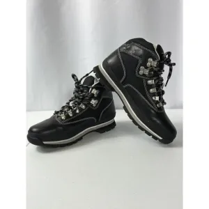Timberland Boots Women Sz 8.5 Med Rare Black Euro Hiker Leather Shoes Outdoor