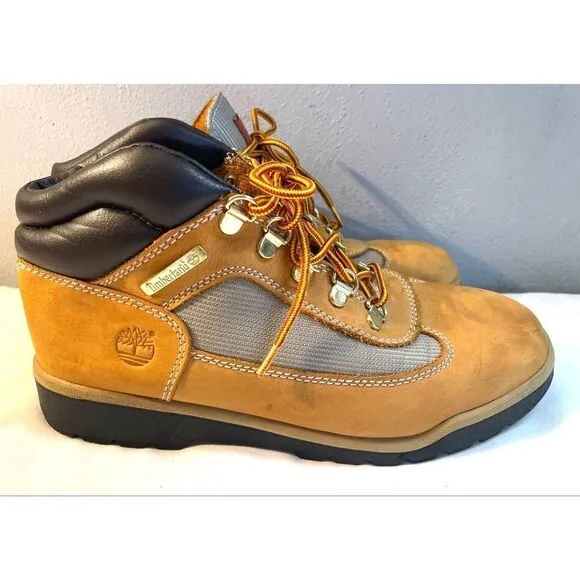 Timberland Field Boots Boys Size 6# 15945 Wheat Leather Work Boots