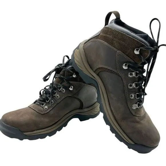 Timberland Flume Mid Waterproof Hiking Boots Brown Leather Outdoor Men's Size‎ 9