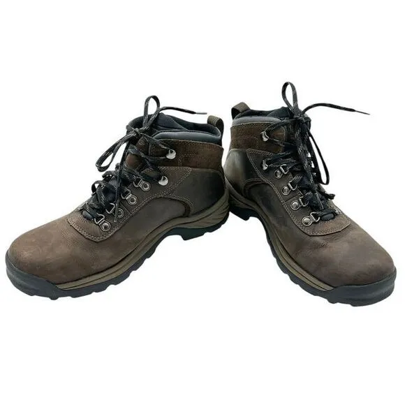 Timberland Flume Mid Waterproof Hiking Boots Brown Leather Outdoor Men's Size‎ 9