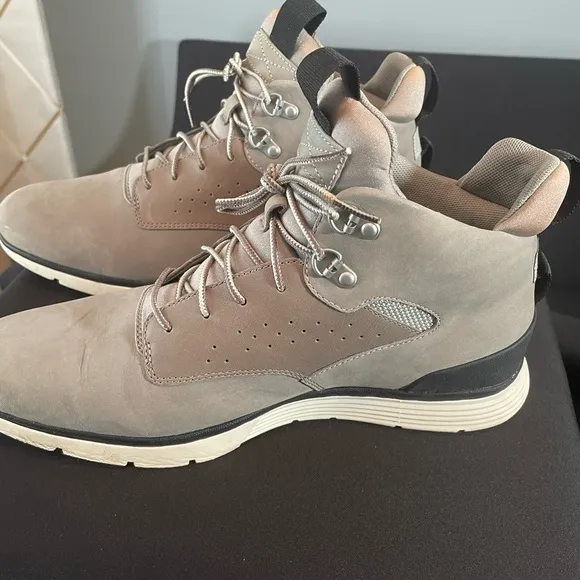 Timberland Gray Mid-Top Boots with Suede Finish
