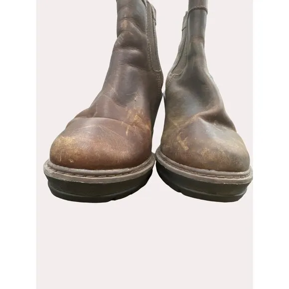 Timberland grip stick women’s brown leather wedge ankle boots 8.5 SKU 6264