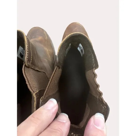 Timberland grip stick women’s brown leather wedge ankle boots 8.5 SKU 6264