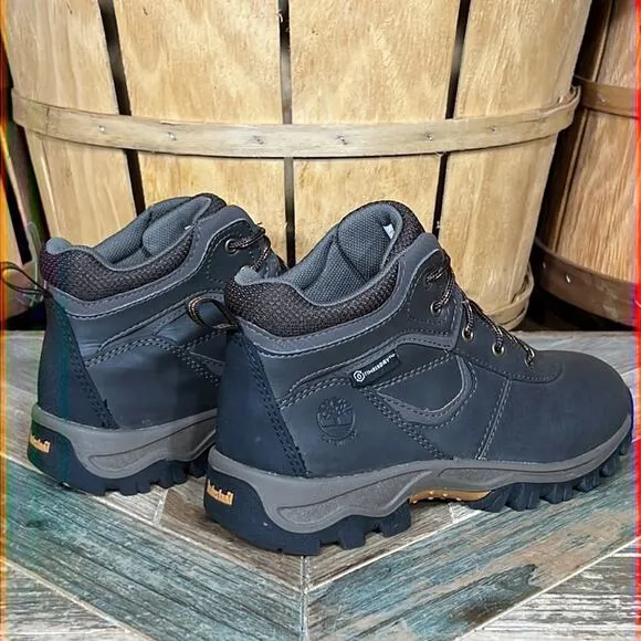 Timberland Mt. Maddsen Mid Brown Leather Waterproof Trail Hiking Boots Boys 3