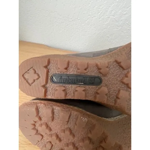 Timberland Wedge Bootie Nubuck Leather Gray Ankle Boots