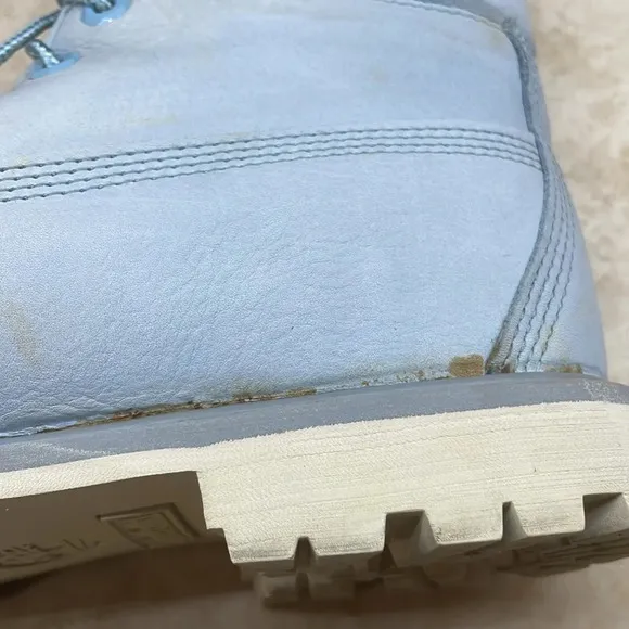 Timberland Women’s Boots Lace Up Ankle Blue Leather Waterproof Blue 8.5M