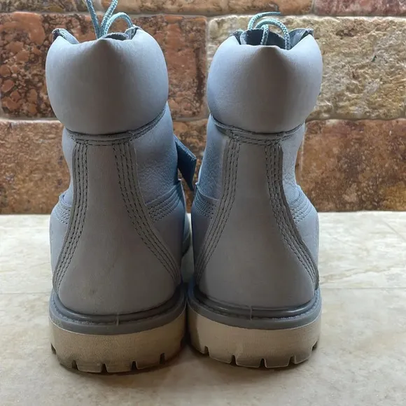 Timberland Women’s Boots Lace Up Ankle Blue Leather Waterproof Blue 8.5M