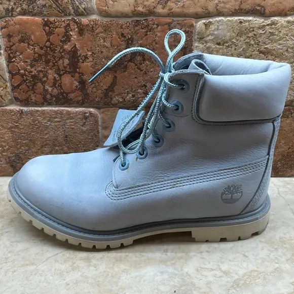 Timberland Women’s Boots Lace Up Ankle Blue Leather Waterproof Blue 8.5M