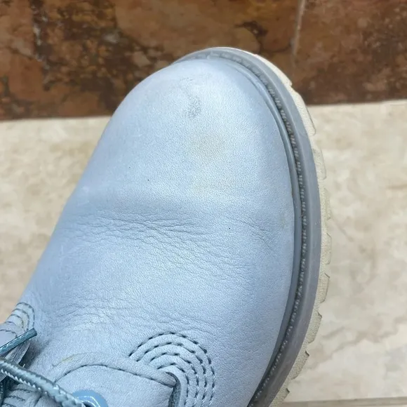 Timberland Women’s Boots Lace Up Ankle Blue Leather Waterproof Blue 8.5M