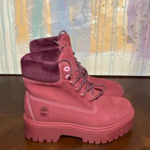 Timberland Women's Stone Street 6&quot; Waterproof Dark Red Nubuck Boots Size 7