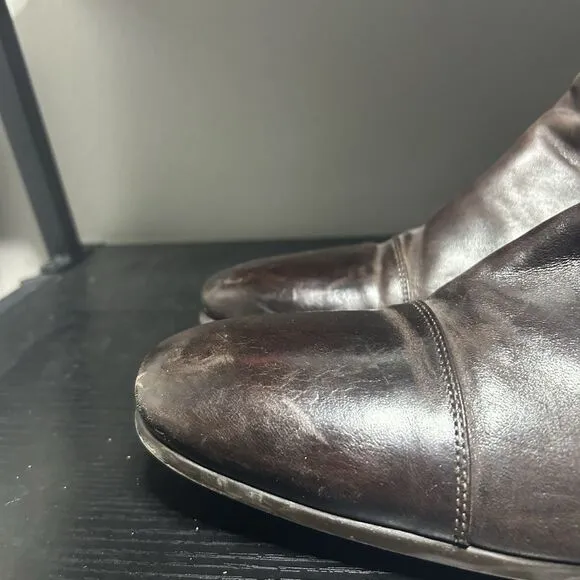 To Boot New York by Adam Derek Men's Brown Leather Ankle Strap Zip Boots Size 12