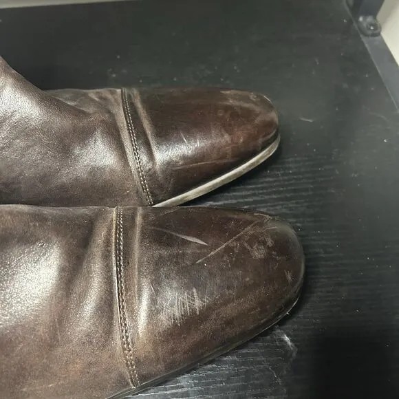 To Boot New York by Adam Derek Men's Brown Leather Ankle Strap Zip Boots Size 12