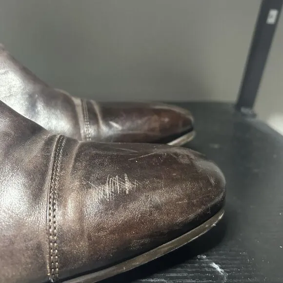 To Boot New York by Adam Derek Men's Brown Leather Ankle Strap Zip Boots Size 12