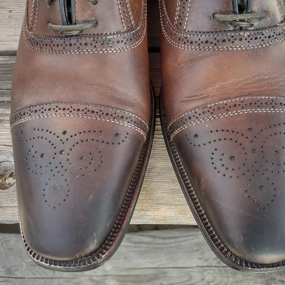 To Boot New York Italy Adam Derrick Antiqued Brown Leather Dress Oxford Shoe 9.5