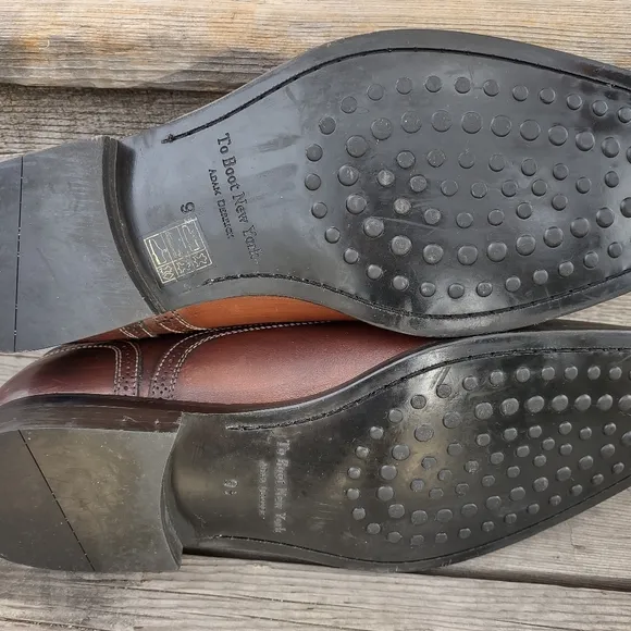 To Boot New York Italy Adam Derrick Antiqued Brown Leather Dress Oxford Shoe 9.5
