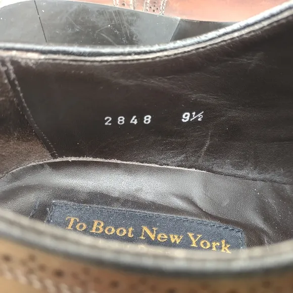 To Boot New York Italy Adam Derrick Antiqued Brown Leather Dress Oxford Shoe 9.5