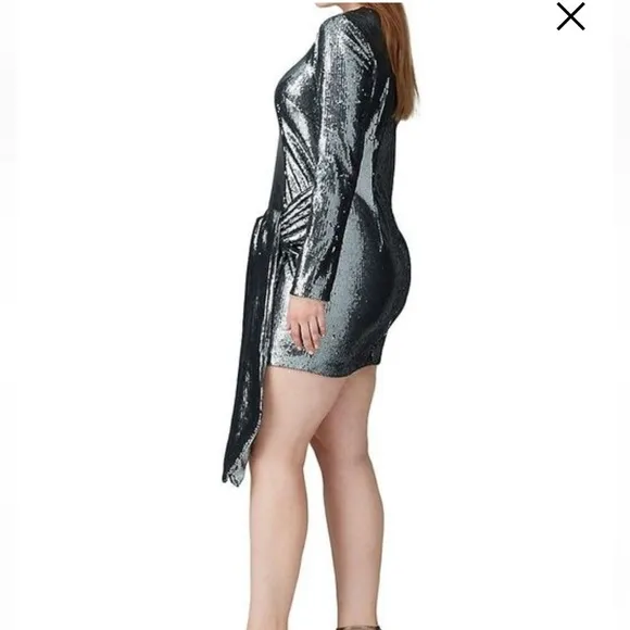 Toccin New York Front Tie Sequin Mini Dress