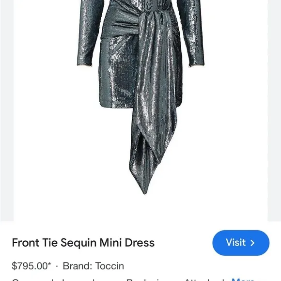 Toccin New York Front Tie Sequin Mini Dress