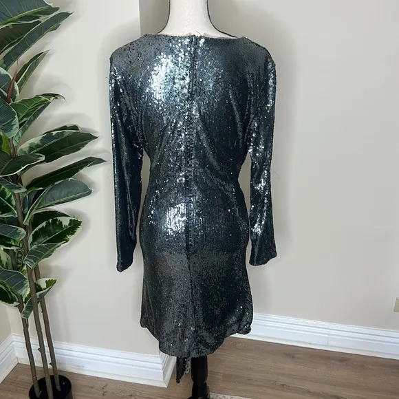Toccin New York Front Tie Sequin Mini Dress