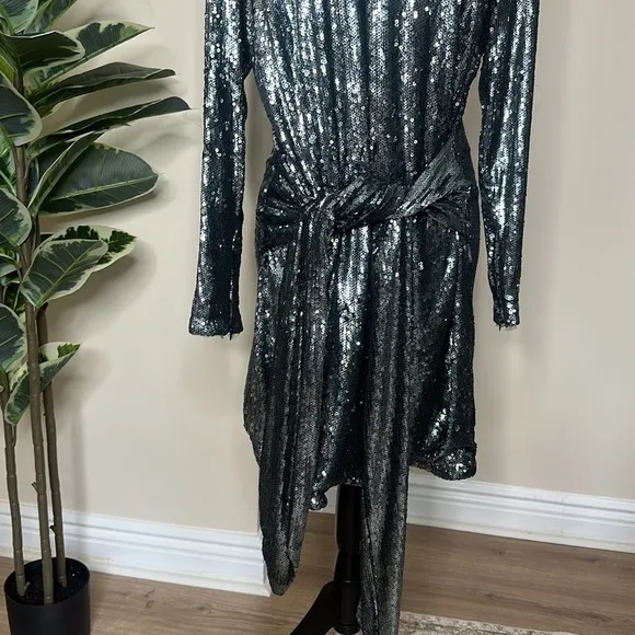 Toccin New York Front Tie Sequin Mini Dress