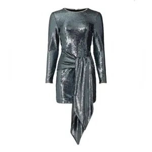 Toccin New York Front Tie Sequin Mini Dress