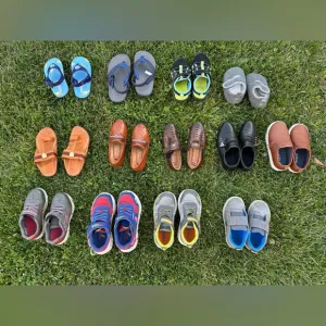 Toddler Boy Kids Sneakers, Shoes, flip flops fits size 8-10T. Set of 13 pairs.