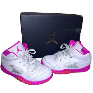 Toddler's Jordan 5 Retro White/Pinksicle-Safety Orange (725172 168) Size 9C