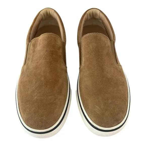 Tod’s Slip On Shoes Men’s Brown Suede Logo Print Slip On Shoes Todd US 7.5