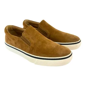 Tod’s Slip On Shoes Men’s Brown Suede Logo Print Slip On Shoes Todd US 7.5