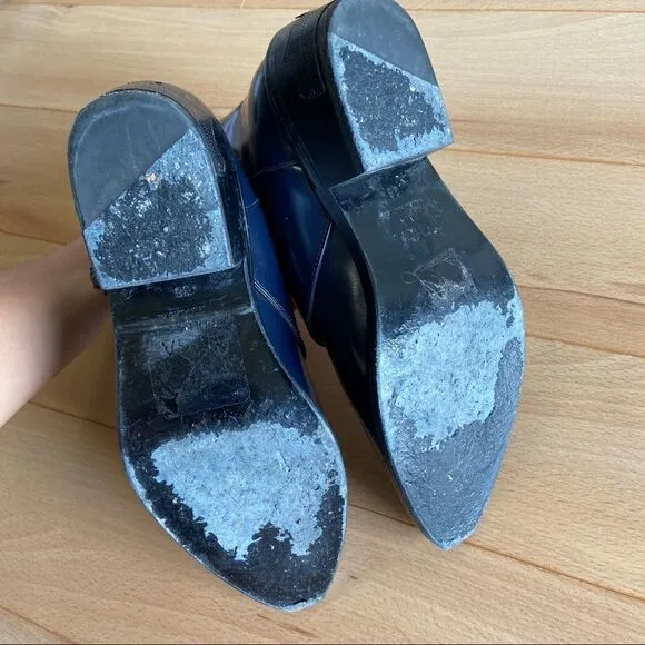 𝅺TOGA Pulla Blue Two-Buckle Western Boots
