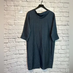 Tom and Linda Platt blue linen dress size 8| Lagenlook