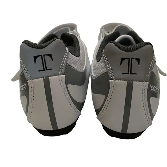 Tommaso Women's Sz 6 Pista 100 Cycling Shoes White Silver Fits Cleats 2 &amp; 3 Eu36