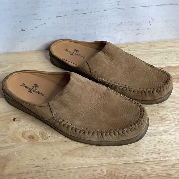 Tommy Bahama Men's Size 8.5M Brown/Tan Leather Slide Shoe Slippers