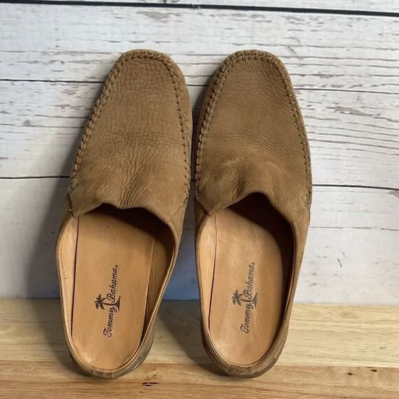 Tommy Bahama Men's Size 8.5M Brown/Tan Leather Slide Shoe Slippers