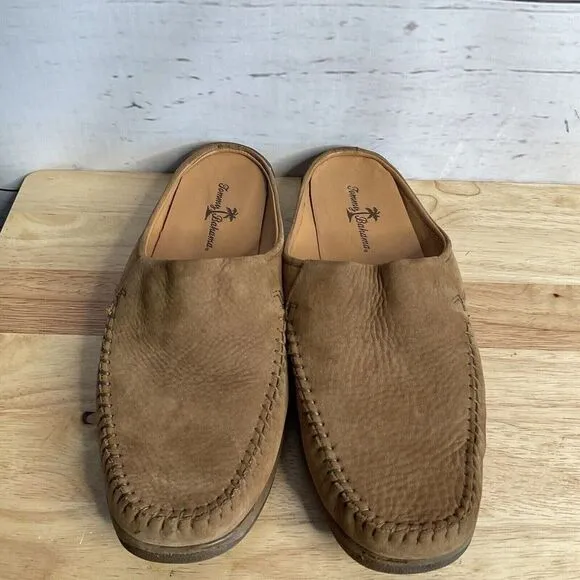Tommy Bahama Men's Size 8.5M Brown/Tan Leather Slide Shoe Slippers