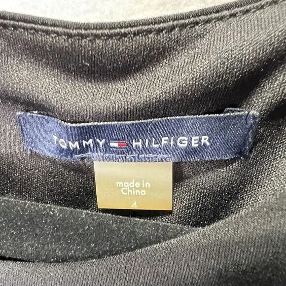 Tommy Hilfiger Essential Fit &amp;‎ Flare Dress Black size 4 Sleeveless Tank Floral