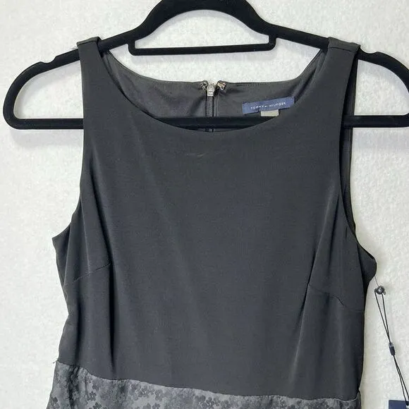 Tommy Hilfiger Essential Fit &amp;‎ Flare Dress Black size 4 Sleeveless Tank Floral