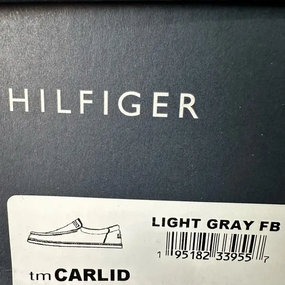 TOMMY HILFIGER Mens Gray Linen Stretch Carlid Round Toe Slip On Sneakers