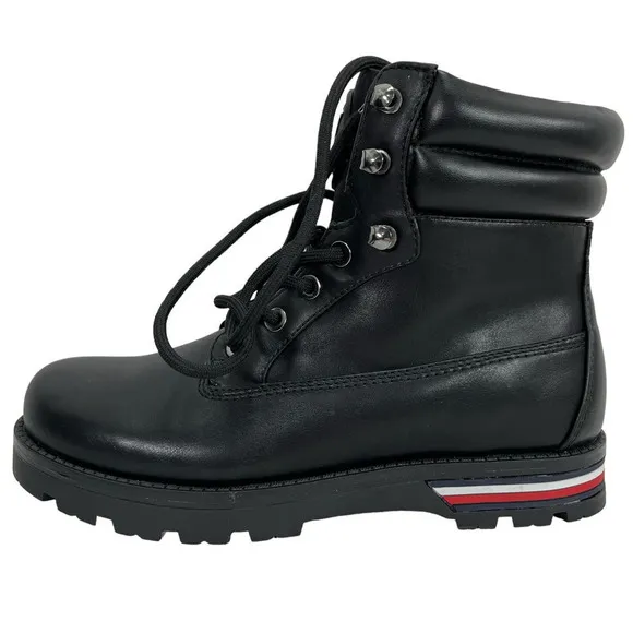 Tommy Hilfiger NEW Women's Melise Lug Sole Lace Up Faux Leather Combat Boots 6
