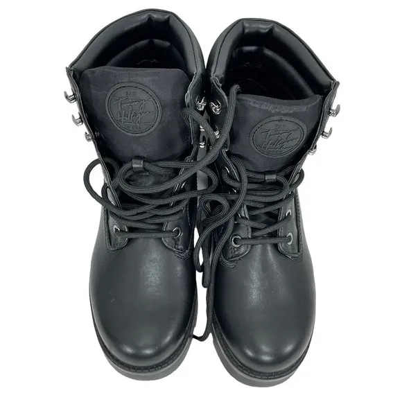 Tommy Hilfiger NEW Women's Melise Lug Sole Lace Up Faux Leather Combat Boots 6