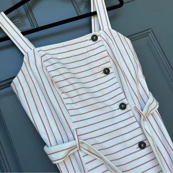 Tommy Hilfiger white with red stripes midi dress size 2