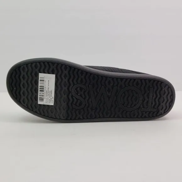 Toms Ezra Mens Size 9 Black Mat Rainbow Pride Slip On Faux Fur Inside Slippers