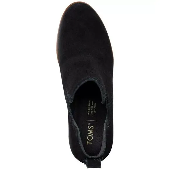 Toms Kallie Boots Women's US 7 Black Wedge Heel Round Toe Ankle Bootie ZPO1389