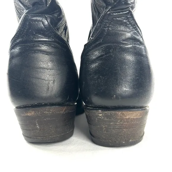 Tony Lama Stallion Men Size 8 Black Leather Western Cowboy Boot 2914